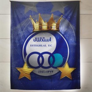 پرچم هواداری طرح لوگو تاجدار استقلال